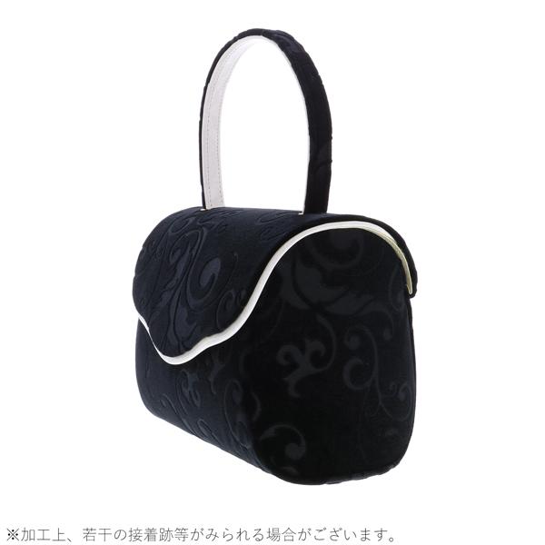 Prices down2）振袖草履バッグセット 「黒×ホワイト 唐草模様」 F
