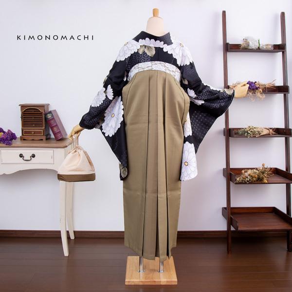 二尺袖着物 単品 「黒　雪輪取りに八重菊」 お仕立て上がり レディース 洗える着物 二尺袖 着物 袴に合わせて 卒業式 謝恩会に 【メール便不可】