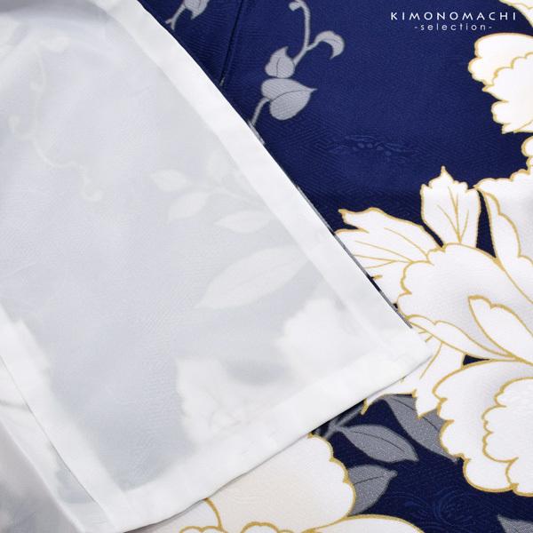 二尺袖着物 単品 「紺青　牡丹」 お仕立て上がり レディース 洗える着物 二尺袖 着物 袴に合わせて 卒業式 謝恩会に 【メール便不可】