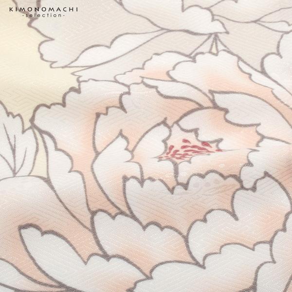 二尺袖着物 単品 「象牙色 牡丹」 お仕立て上がり レディース 洗える