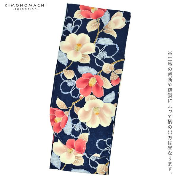 二尺袖 着物 レディース お仕立て上がり 洗える着物 紺・椿 二尺袖着物 単品「紺地 椿」お仕立て上がり レディース 洗える