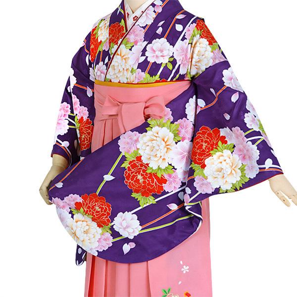 中古品)ジュニア用 振袖単品 「紫 花くす玉」 仕立て上がり 着物 小 