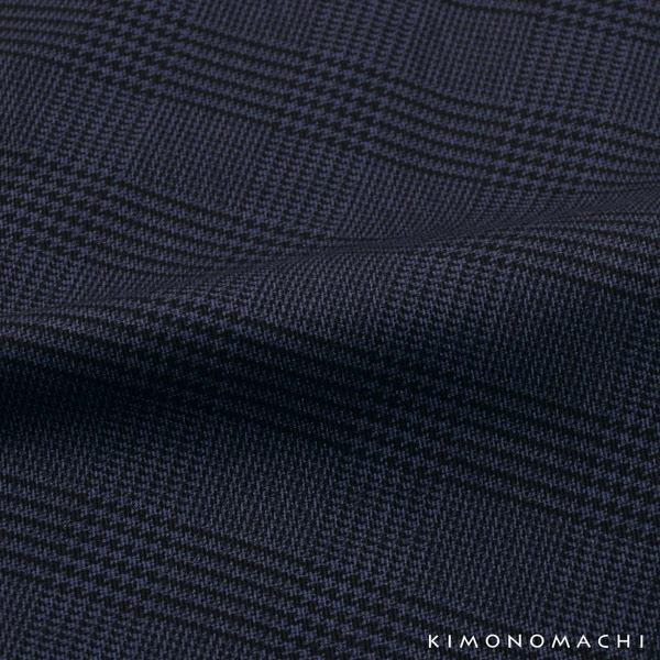 KIMONOMACHI 洗える着物 木綿着物 単品 「グレンチェック グレー