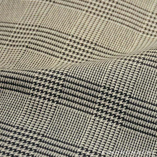 KIMONOMACHI 洗える着物 木綿着物 単品 「グレンチェック グレー