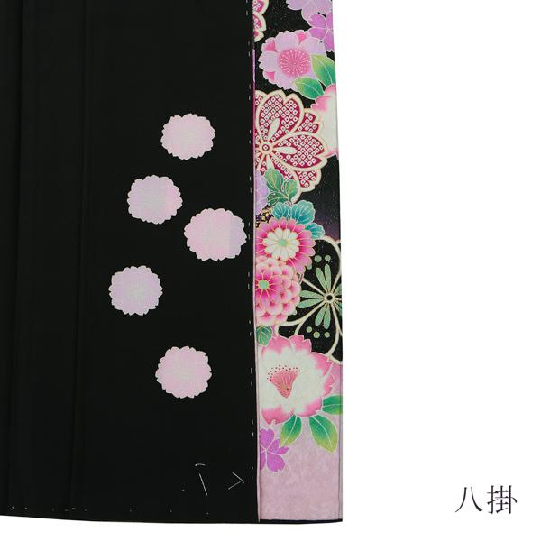 新古品)お仕立て上がり 振袖単品 「黒地 八重桜に花の丸」 振袖 振り袖