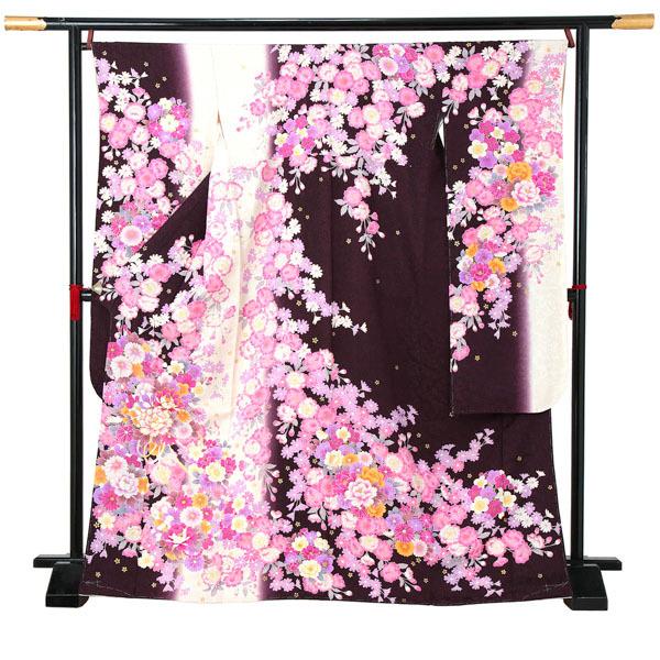 【新古品】お仕立て上がり 振袖単品 「アイボリー×マルーン 桜 牡丹の花束」 振り袖 着物 レディース 成人式 結婚式 結納 パーティー 晴れ着 【メール便不可】ss2512fml10 新古品)お仕立て上がり 振袖単品 「アイボリー×マルーン 桜、牡丹の