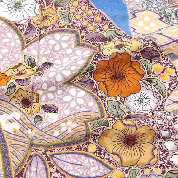 新古品)お仕立て上がり 振袖単品 「紺藍 辻が花、束ね熨斗」 振り袖