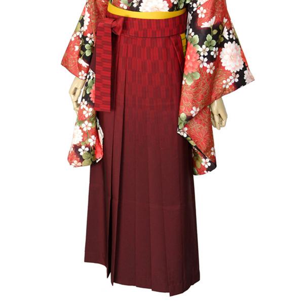 【中古品】袴 単品 「エンジ×矢絣 2L」 卒業式 袴 レディース 行燈袴 女性用袴単品 貸衣装処分 レンタル処分品 【メール便不可】