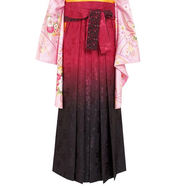 【中古品】袴 単品 「赤×ぼかし 2L」 卒業式 袴 レディース 行燈袴 女性用袴単品 貸衣装処分 レンタル処分品 【メール便不可】