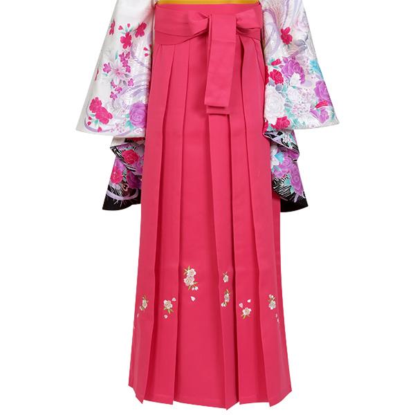 【中古品】袴 単品 「コーラルピンク×桜 刺繍 L」 卒業式 袴 レディース 行燈袴 女性用袴単品 貸衣装処分 レンタル処分品 【メール便不可】