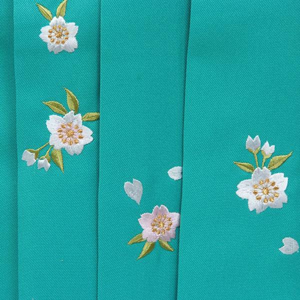 Prices down）(中古品)袴 単品「ターコイズブルー 桜の刺繍 LL」卒業式 
