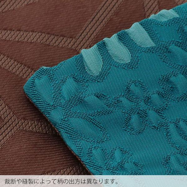 半幅帯 小袋帯 浴衣 帯 「菊 ふくれ織 青」 膨れ織り 半巾帯