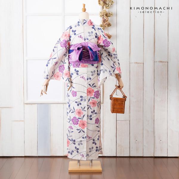 浴衣 レディース 単品 お仕立て上がり浴衣 プレタ「花子倶楽部：生成り