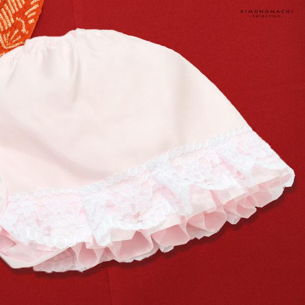 お宮参り用 フードセット 小物セット 女の子 前掛け（スタイ よだれかけ）、帽子（フード）、お守り袋、熨斗扇子（末広）、犬張り子、でんでん太鼓、誕生記の7点セット 正絹 日本製 無ホルマリン加工 お宮詣り 祈願 お祈り 一つ身 初着 お初着 御祝着 産着 子供 キッズ 赤ちゃん ベビー 【メール便不可】