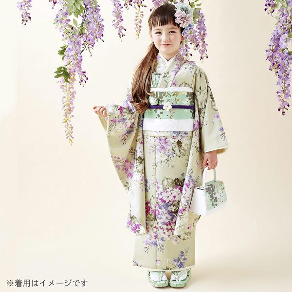 七五三 帯 7歳 作り帯 ブランド SugarKei シュガーケイ 「ミントグリーン スカイフラワー」 女の子 四つ身着物に 7才 女児用 七歳結び帯 単品 子供着物 七才のお祝い着向け 日本製 【メール便不可】