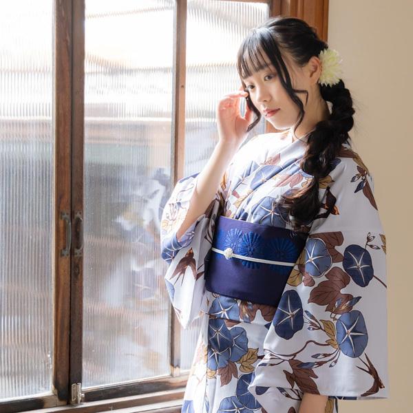 「ままい」古今　浴衣　yukata  朝顔 ままい」古今 浴衣 yukata 朝顔