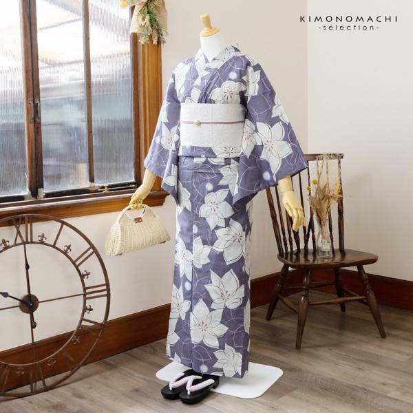 浴衣 レディース 単品 お仕立て上がり浴衣 プレタ 「滅紫色 桔梗」 F