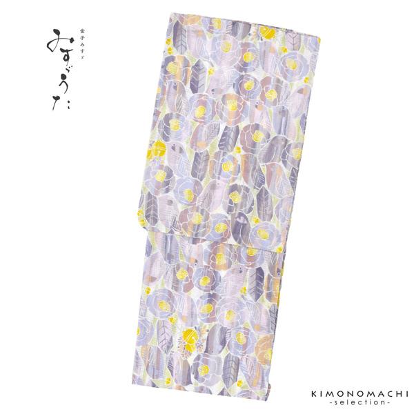 浴衣、綿絽、￼花柄、鳥、みずうた 新品浴衣 みすゞうた 綿絽 花と鳥 - からん::アンティーク着物