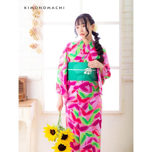 単　単衣　紬　レディース　蝶々　蝶　ピンク　キナリ　レトロ　手縫い　夏着物 単 単衣 紬 レディース 蝶々 蝶 ピンク キナリ レトロ 手縫い 夏