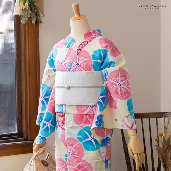 浴衣・帯・小物入れ 3点セット 新品未使用 浴衣 セット レディース 浴衣としわ兵児帯の2点セット「待宵草