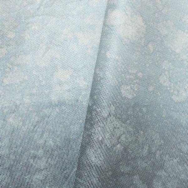 【中古品】仕立て上がり 袋帯 「グレー　芭蕉羅　箔無地」 羅 洒落帯 【メール便不可】