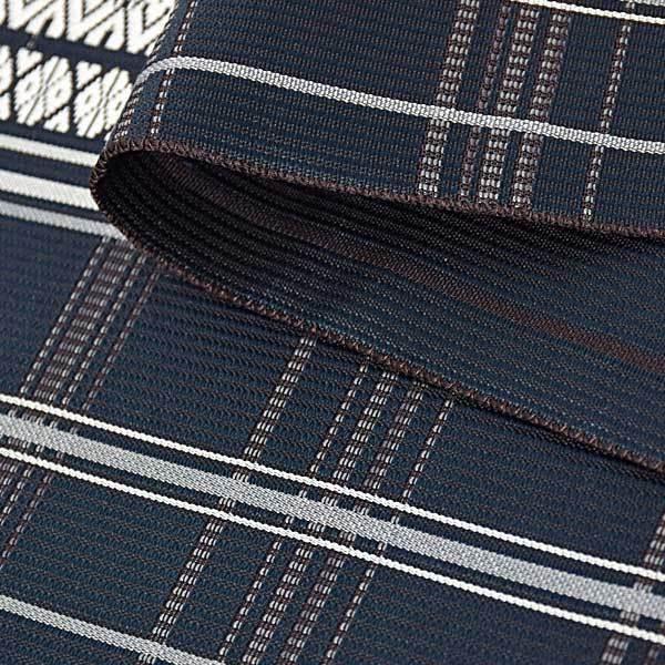 袋帯 洒落 全通 格子 紺地 逸品 袋帯 洒落 全通 格子 紺地 逸品