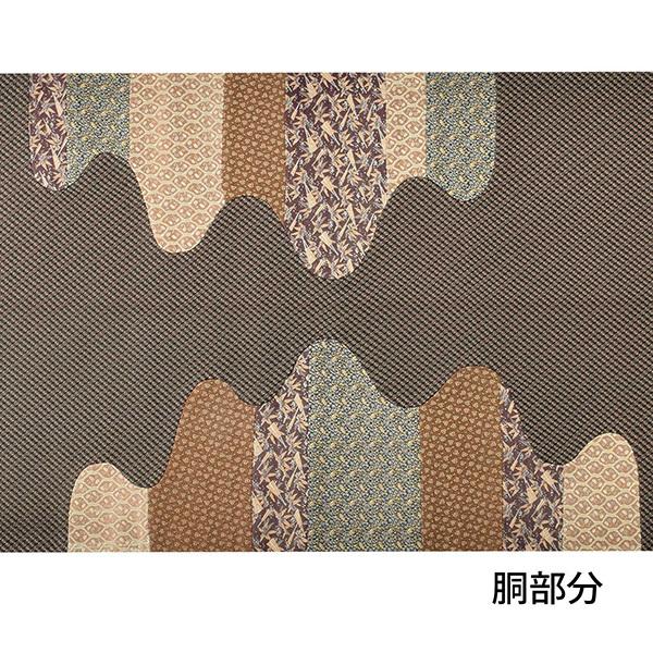 【中古品】「黒 粒つなぎ格子 寄せ小紋文様」仕立て上がり 袋帯 お太鼓柄 正絹【メール便不可】