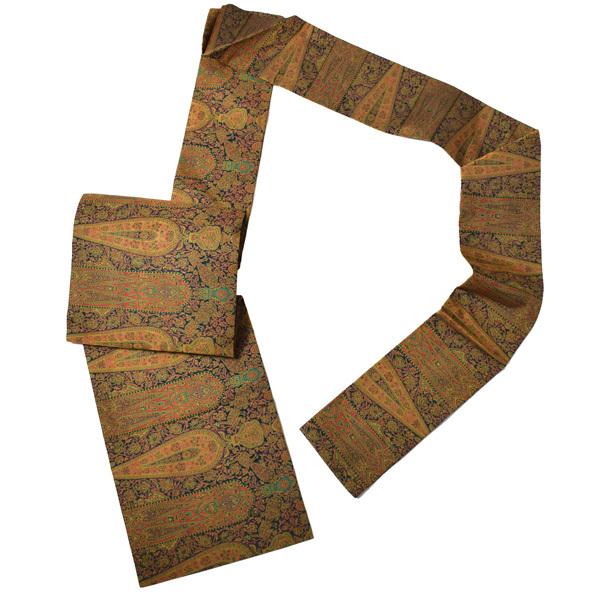 【中古品】仕立て上がり 九寸帯 「更紗」 洒落帯 【メール便不可】