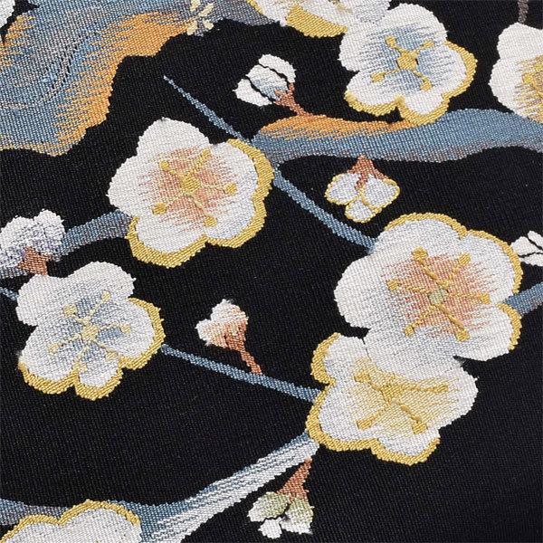 帯 新古品 美品 「黒地 白梅」 仕立て上がり 正絹 着物 和装 名古屋帯