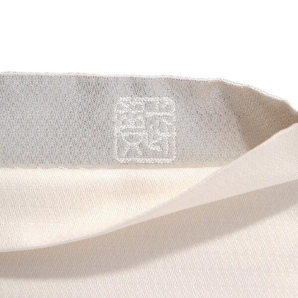 【中古品】仕立て上がり 袋帯 「銀　白×練色　旋風」 礼装 人間国宝 北村武資作【メール便不可】