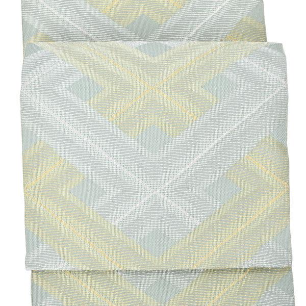 中古品)仕立て上がり 袋帯 「変わり菱組み」 礼装 人間国宝 北村武資作  