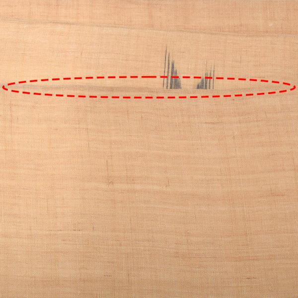 【中古品】仕立て上がり 九寸名古屋帯 「生成りに矢羽」 上布 【メール便不可】