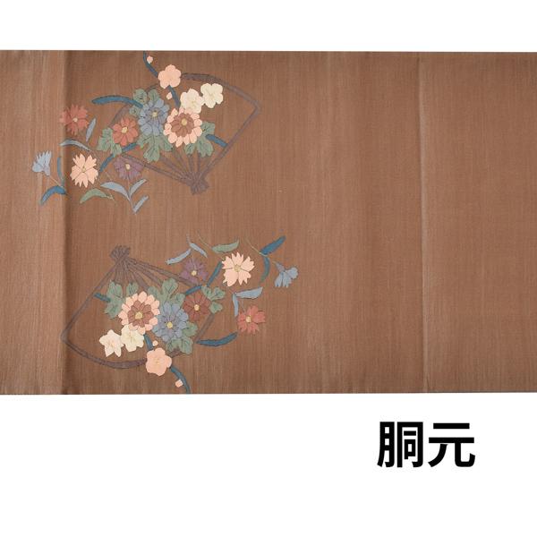 帯 中古 リサイクル品 美品 袋帯 「茶色 草花」 仕立て上がり 正絹