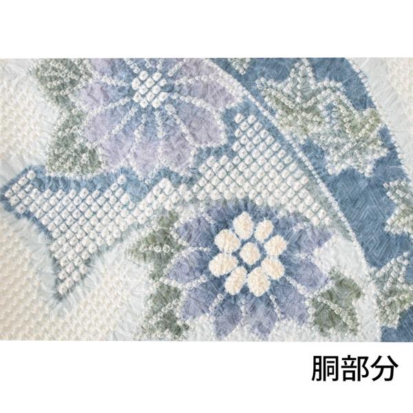 Prices down2）帯 新古品 美品 「白地 総絞り 花に蔓帯」 仕立て上がり  
