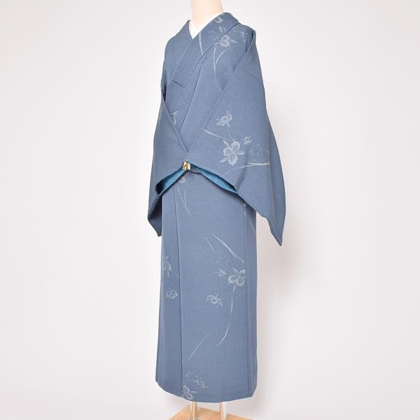 Prices down)(中古品)仕立て上がり 袷着物 「縹色撒糊散らし 水仙風」 小紋 正絹 (メール便不可)<T>ss2212kck10 :5012000170350:京都きもの町 通販 送料無料 お仕立上り着物 正絹 江戸小紋風 きもの メール便不可
