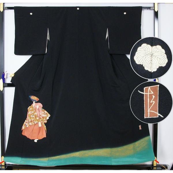 本加賀友禅黒留袖着物正絹作家物結婚式割り木瓜