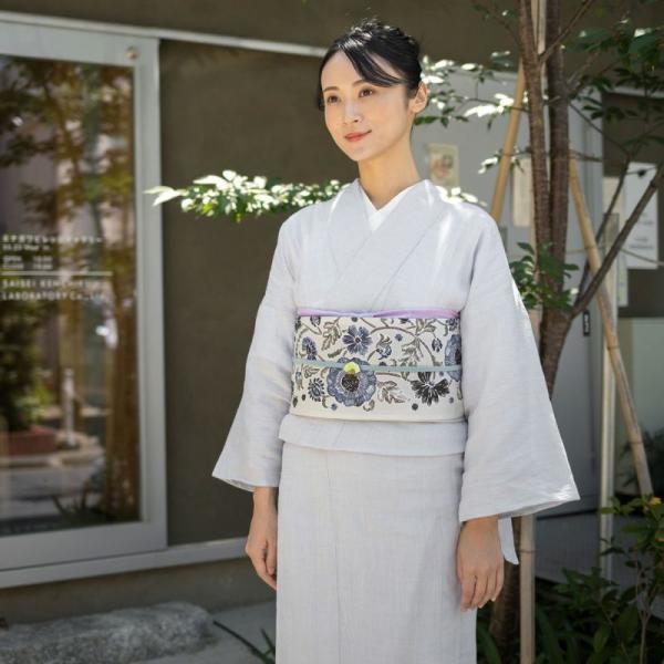 くるり竹楊柳夏きものMサイズ 白地に鉄線 夏着物 洗える着物 | www