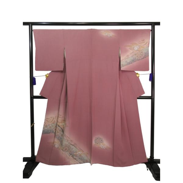 未使用に近い 薄紫 辻が花 訪問着 正絹 リサイクル 大きいサイズ 豪華