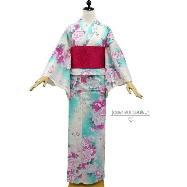 レディース 浴衣 白 エメラルドグリーン 牡丹 No 109 Buyee Buyee Japanese Proxy Service Buy From Japan Bot Online