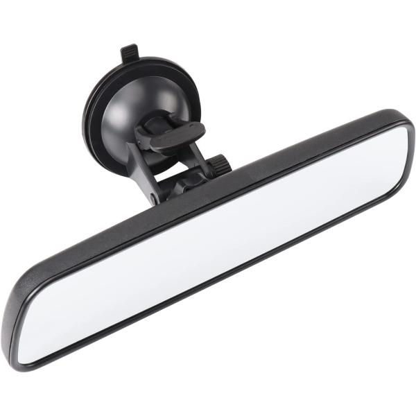 TangDao 車用ルームミラー バックミラー 補助 純正 吸盤式 強力 工具不要 角度調整可 後席や後方視界確認 (24.5cm-（白鏡）ブラック