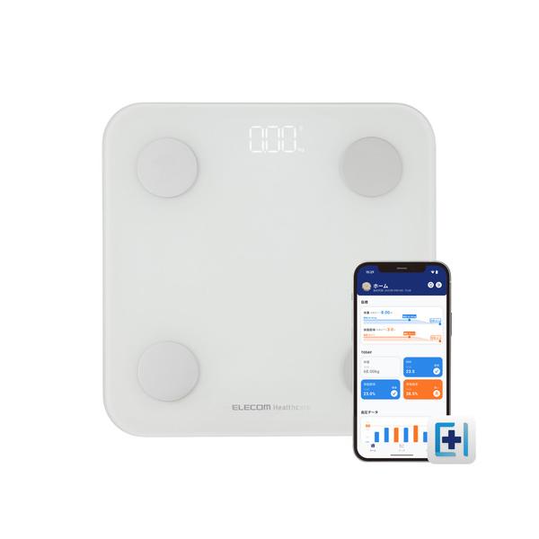 エレコム HCS-BTWFS01WH 体組成計 Bluetooth/Wi-Fi対応 スマホ連動 13項目測定 体脂肪率/BMIなど iOS/Android対応 筑波大学共同開発 ホワイト