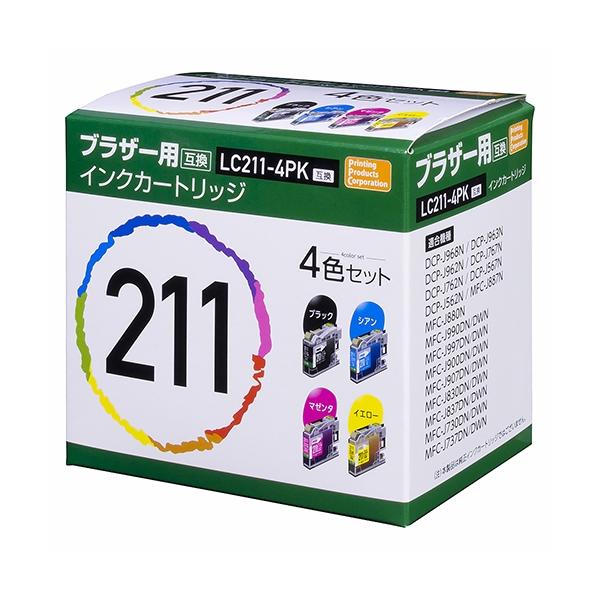 PPC PP-BLC211-4P ブラザー LC211-4PK 互換インク 4色 : キムラヤYahoo