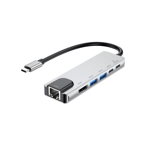 ドッキングステーション AXELTECH AXDST01SL 6in1ドッキングステーション 最大5Gbps対応