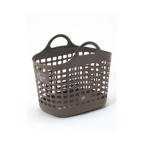 [幅33×長さ43×高さ41cm]　ソフトバスケット　ブラウン　片手でも持ちやすい 446