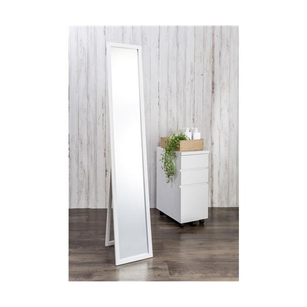他サイト： 不二貿易 木製スタンドミラー ホワイト WH 70120の商品画像