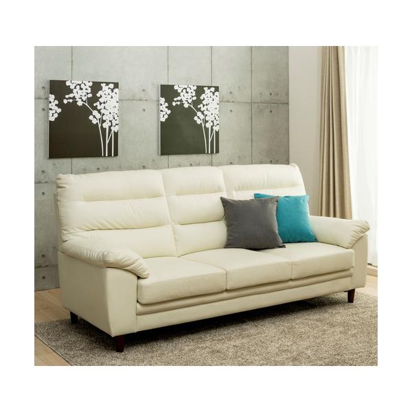 ヤマダオリジナル［3人掛］ソファ 「YS130012IV」幅209 合成皮革