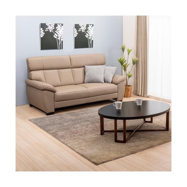 ヤマダオリジナル ソファ「YS130042LTP/L25」幅195cm 3人掛 本革 LTP色