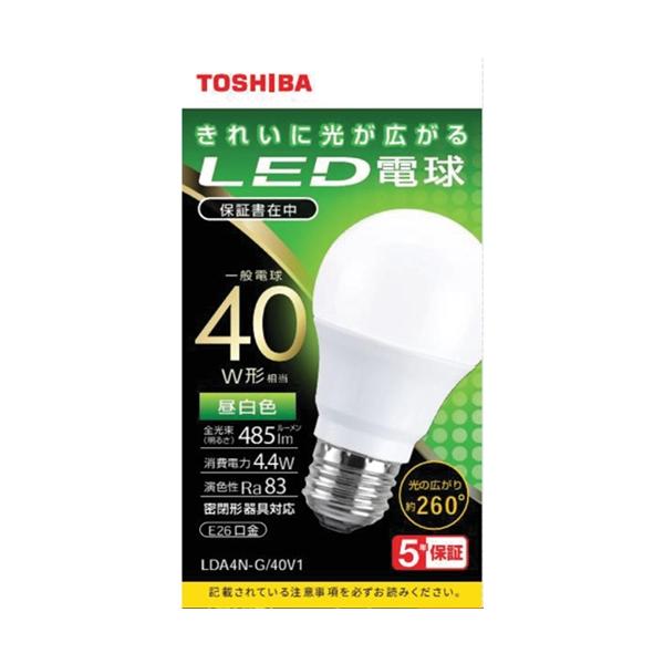 東芝 LDA4N-G／40V1 LED電球 40W 昼白色 E26 : キムラヤYahoo!店