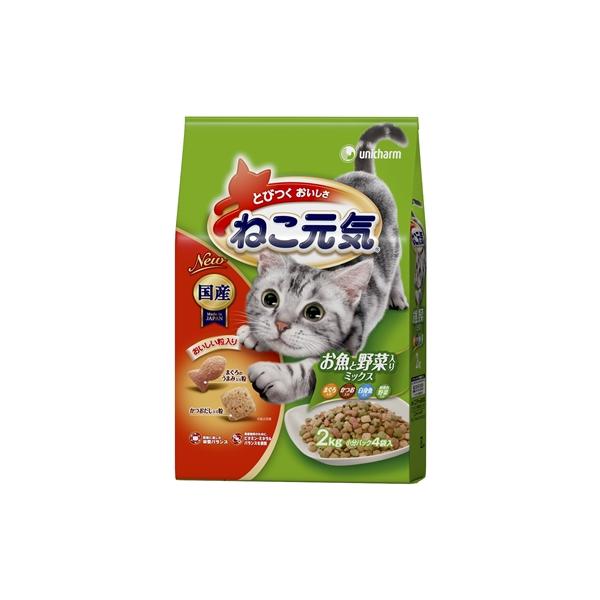 ユニ・チャーム  ねこ元気おいしさバランス全猫用　お魚と野菜入りミックス　かつお・白身魚入り  ２．０ｋｇ