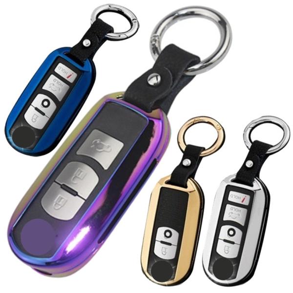 マツダ車用 ゴージャスメタル スマートキーケース キーカバー アクセラ アテンザ デミオ ビアンテ プレマシー ロードスター CX3 CX5 CX7 CX8 M